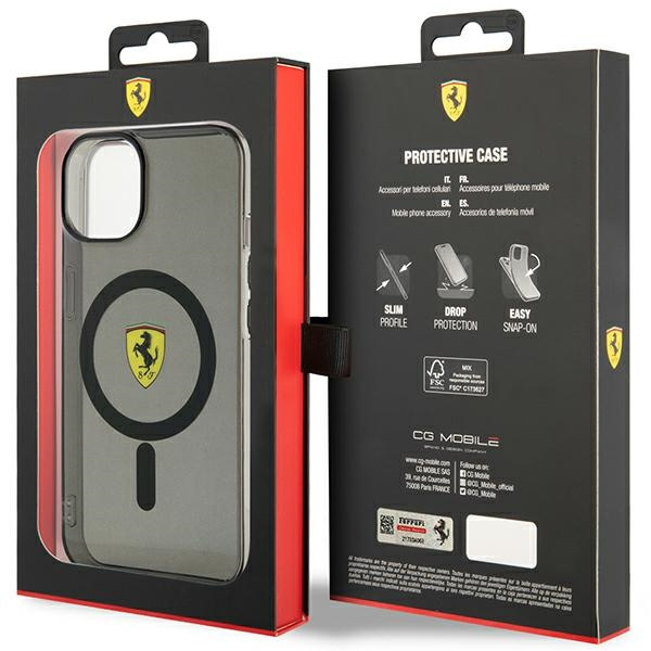 Hülle Ferrari FEHMP14SURKK iPhone 14 6.1" schwarz/schwarz hartcase Transluzent MagSafe Case