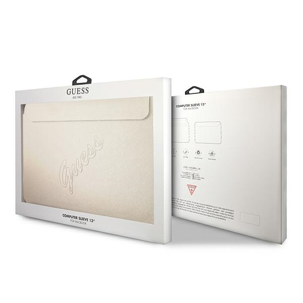 GUESS Laptop Tablet 13 Hülle Saffiano Script Gold Tasche