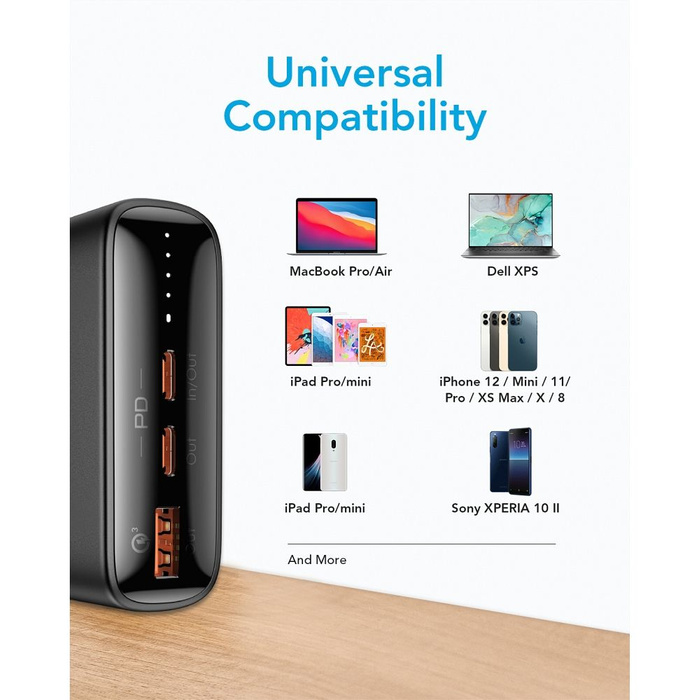 Powerbank Veger T100 (W2032C-100) PD QC3.0 5A 100W 20000 mAh czarny