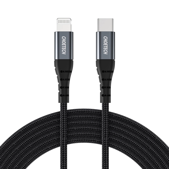 Câble Choetech IP0041 USB-C / Lightning MFi 480Mb/s 3A 2 m - noir