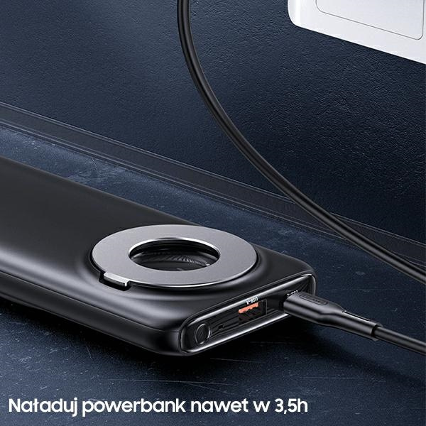 USAMS Powerbank PB62 10000mAh 20W QC3.0+PD Magnetic Wireless Fast Charge schwarz/schwarz 10KCD17101 (US-CD171)