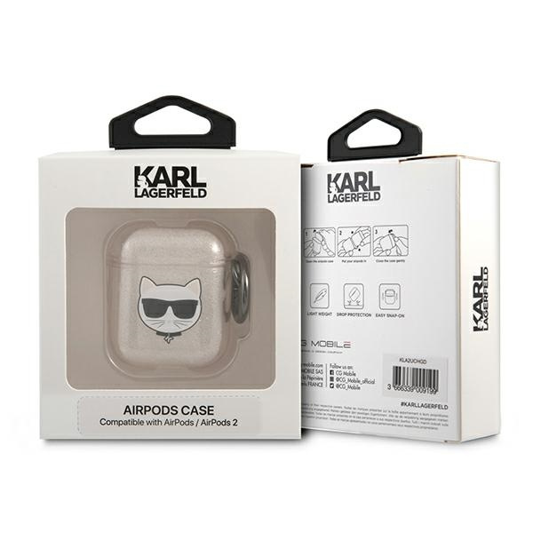 Coque KARL LAGERFELD Apple AirPods Glitter Choupette Gold Case