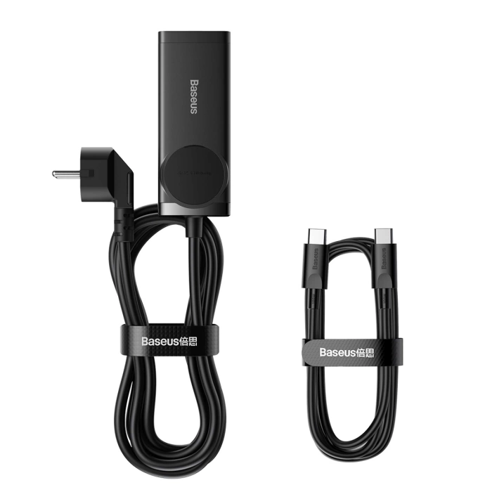 Ładowarka sieciowa / listwa zasilająca Baseus GaN3 Pro 2x USB + 2xUSB-C + AC, 100W (czarna)