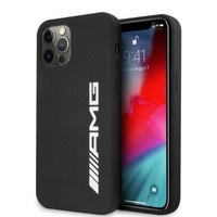 Puzdro AMG iPhone 12 Pro Max 6,7" čierna/čierna tvrdácase Silikónové veľké logo