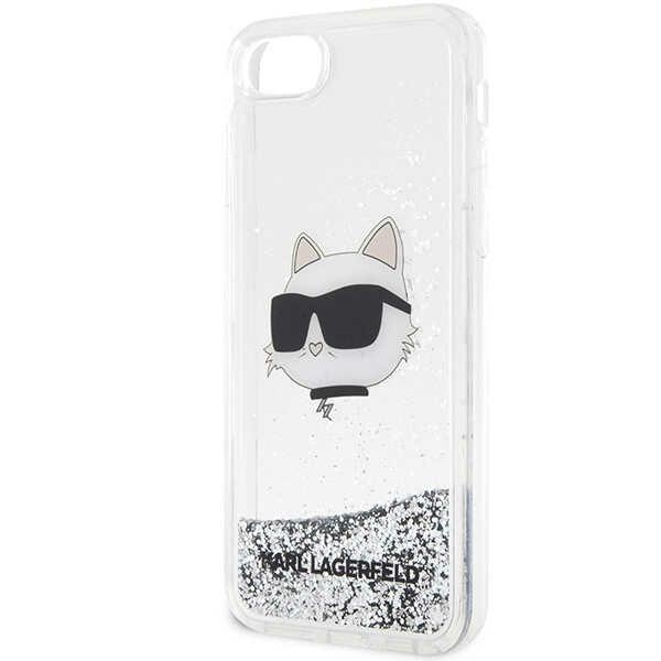 Obal Karl Lagerfeld KLHCI8LNCHCS iPhone 7/8/ SE 2020/2022 stříbrná/stříbrná tvrdácase Glitter Choupette Head Case