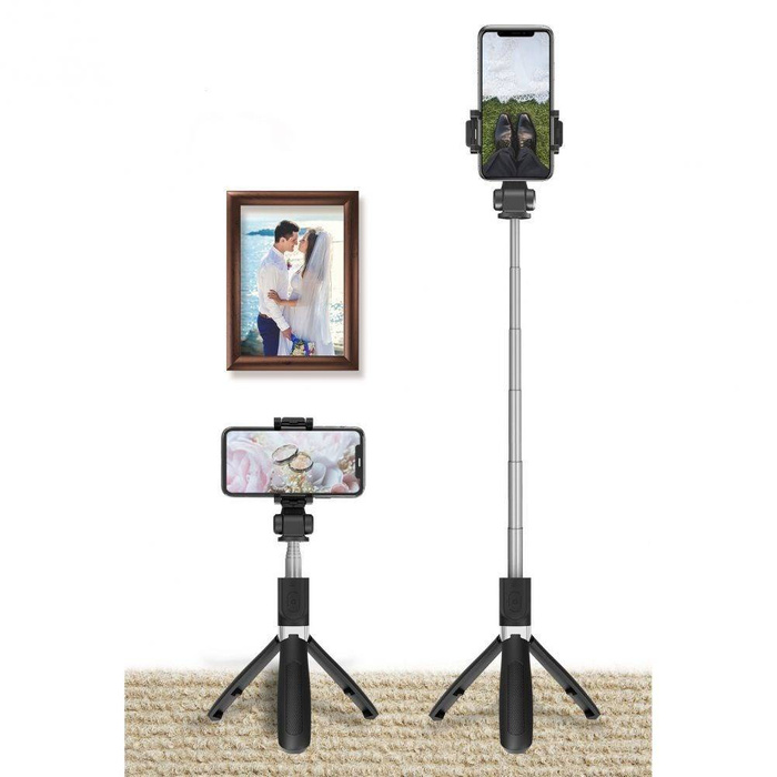 TECH-PROTECT L01S DRAHTLOSER SELFIE STICK DREIBEINIG SCHWARZ