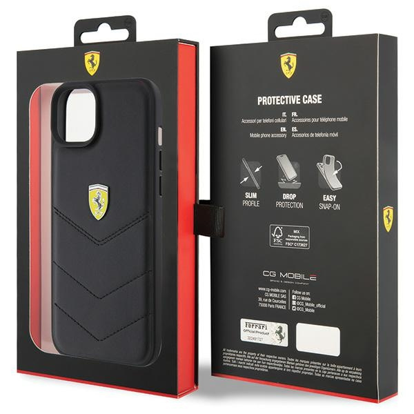 Funda Ferrari FEHCP15MRDUK iPhone 15 Plus 6.7" negro/negro durocase Logo Metal Acolchado Case