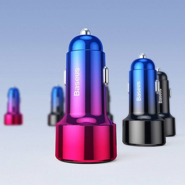 [APRÈS RETOUR] Baseus Magic Series Dual QC Car Charger with digital display 2x USB QC3.0 45W 6A Black (CCMLC20A-01)