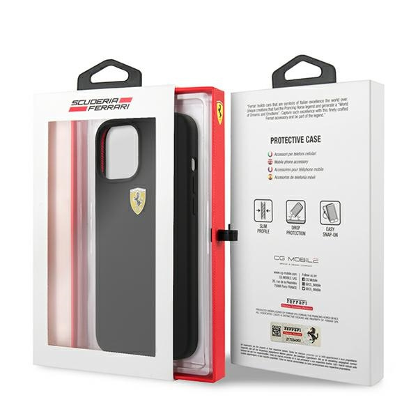 Etui Ferrari Apple iPhone 12 Pro Max On Track Silicone Czarny Case