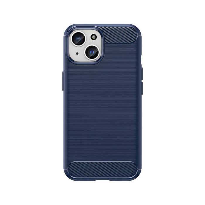 Ohebné pouzdro s karbonovým vzorem pro iPhone 15 Carbon Case - modré