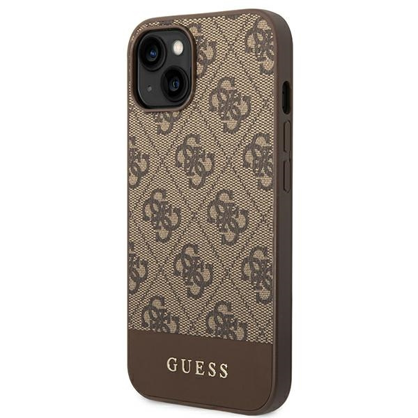 Hülle Guess iPhone 14 Plus 6,7" braun/braun hart case 4G Stripe Kollektion