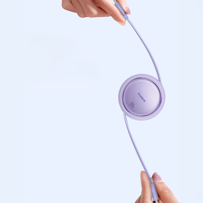 Baseus Free2Draw Mini USB-C - Cavo USB-C retrattile 100W 1m - viola