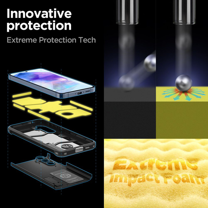 Hülle Tough Armor Spigen Galaxy A55 5g schwarze Case