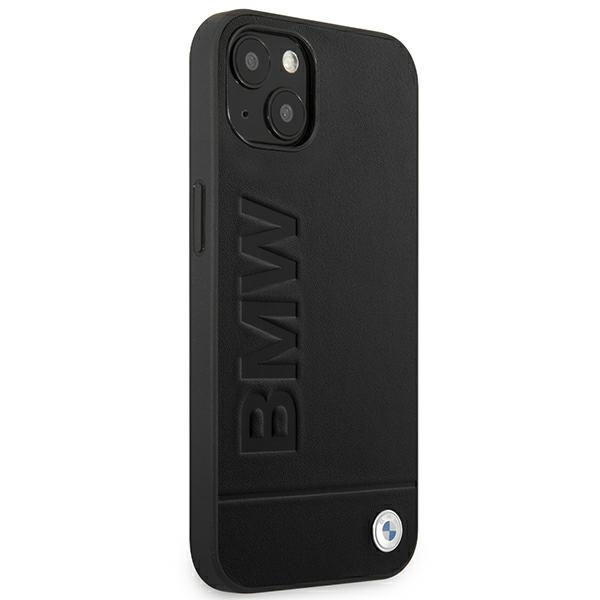 Hülle BMW BMHCP14MSLLBK iPhone 14 Plus 6,7" schwarz/schwarz Leder Stempel