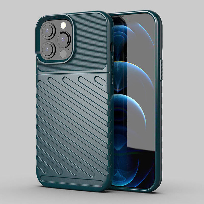Thunder Case flexibilní pancéřovaný pouzdro kryt iPhone 13 Pro Max zelený