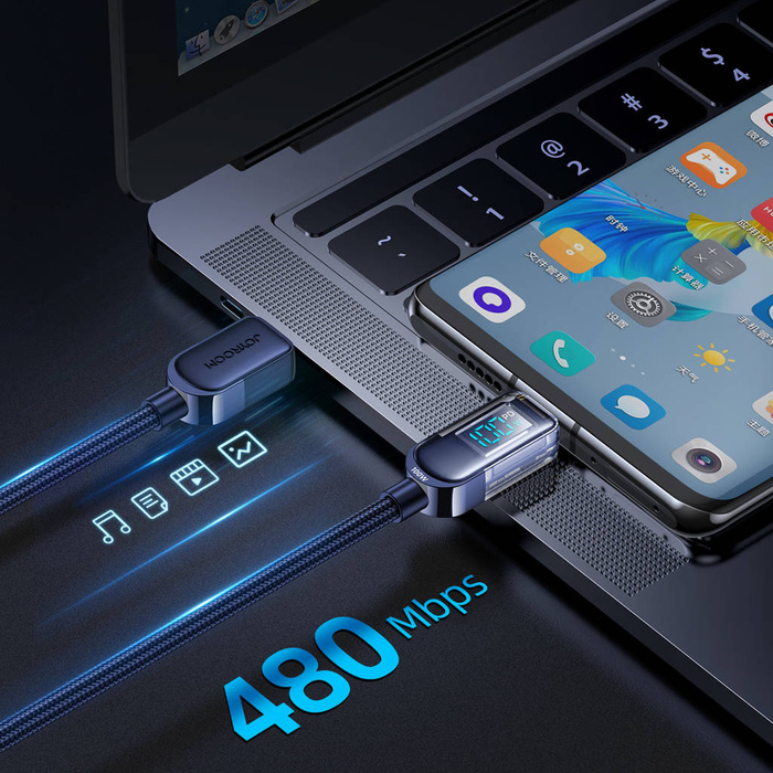 Joyroom USB C - USB C 100W Kabel für schnelles Aufladen und Datenübertragung 1,2 m blau (S-CC100A4)