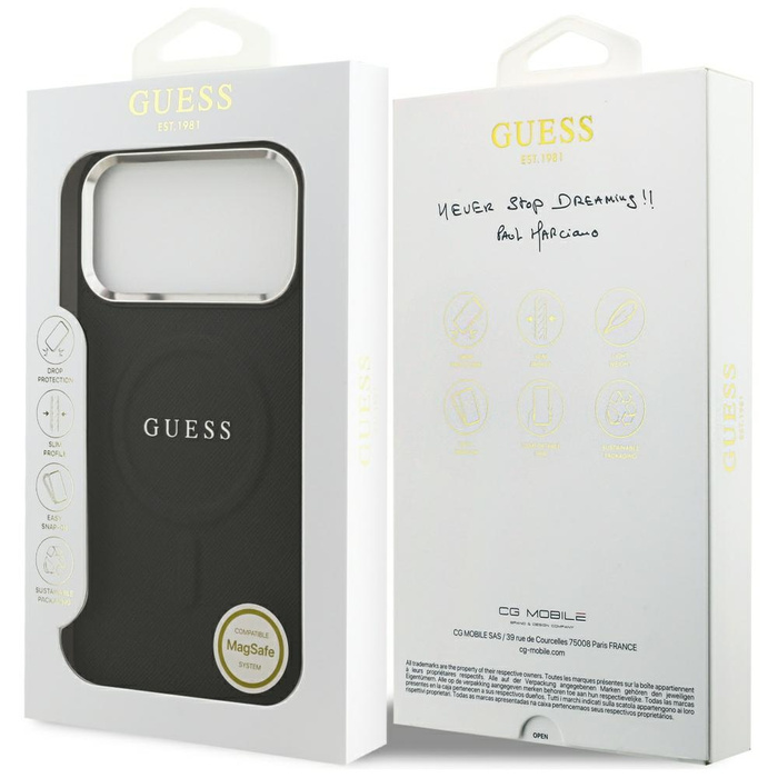 Etui Guess Classic Logo MagSafe do       iPhone 17 Pro Max czarny