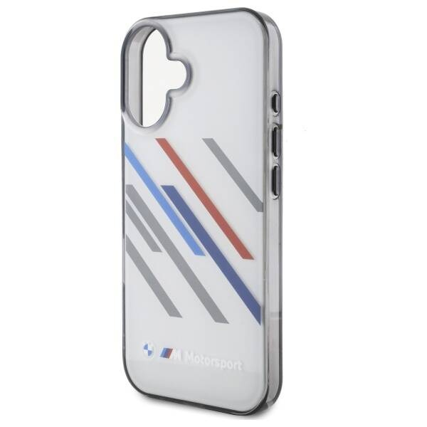 Hülle BMW iPhone 16 Plus 6,7" grau/grau hartcase Motosport IML Random Stripes