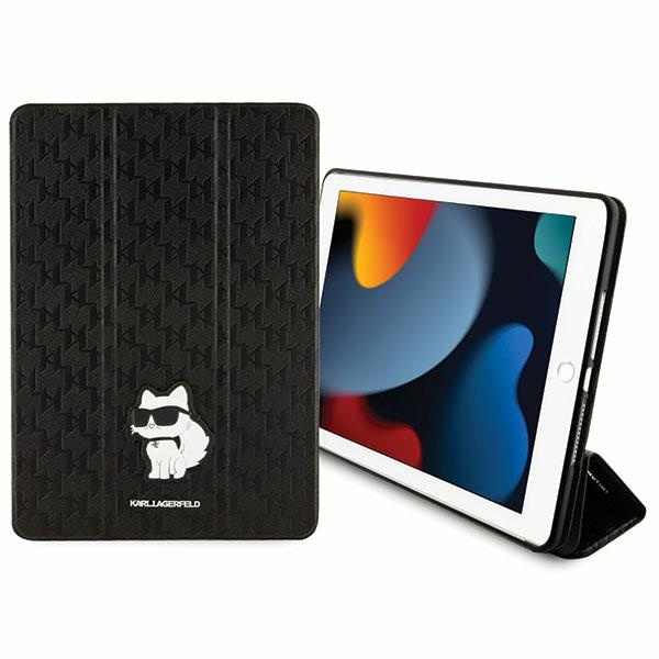 Karl Lagerfeld KLFC10SAKHPCK iPad 10.2" Folio Magnet Allover Cover schwarz/schwarz Saffiano Monogram Choupette
