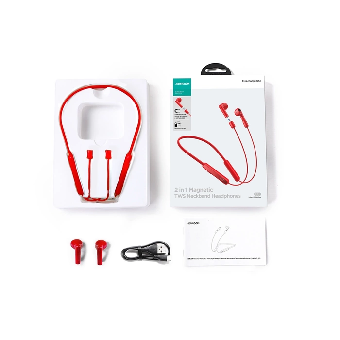 Joyroom JR-DS1 sports wireless neckband headphones - red