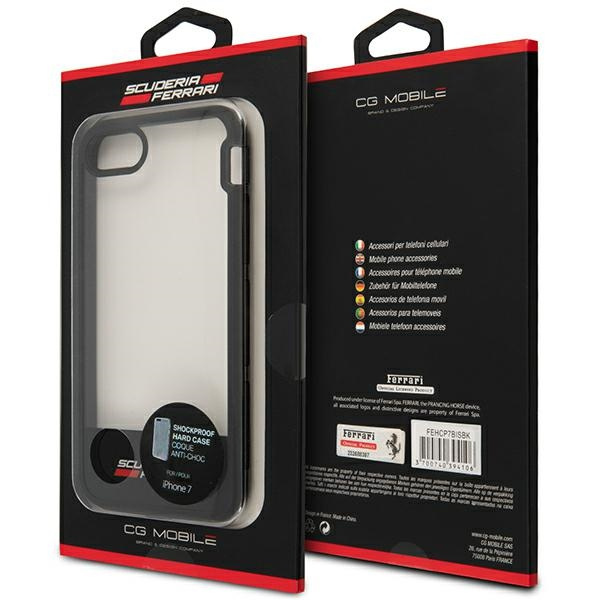 Coque FERRARI Apple iPhone 7 8 Étui noir transparent