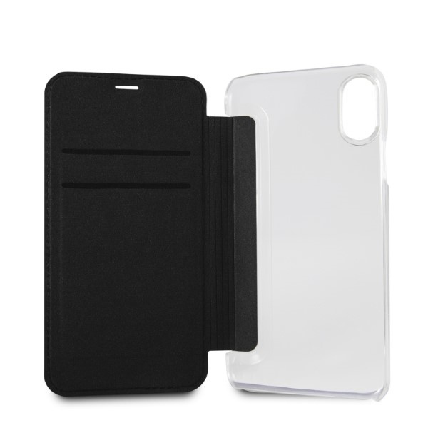 Funda Karl Lagerfeld iPhone X/xs Negro/negro Librocase Signature Glitter Case