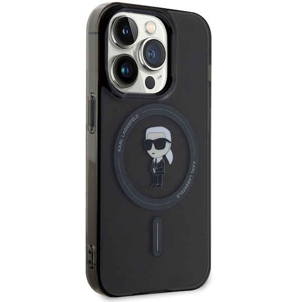 Etui Karl Lagerfeld KLHMP15LHFCKNOK iPhone 15 Pro 6.1" czarny/black hardcase IML Ikonik MagSafe Case