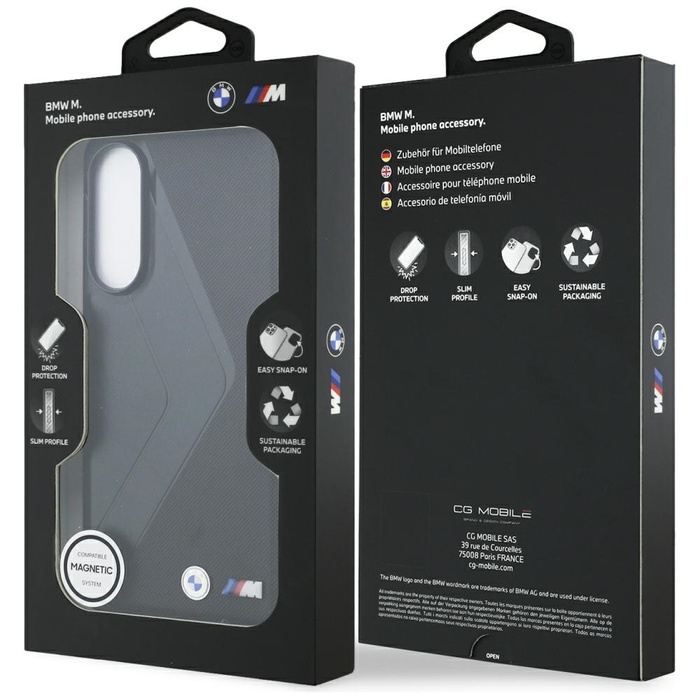 Etui BMW Leather Oversized Stripes       MagSafe do Samsung Galaxy S25 Edge czarny