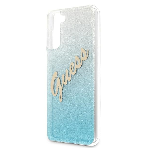  GUESS Samsung Galaxy S21 Plus Glitter Gradient Script GUHCS21MPCUGLSBL Estuche rígido azul