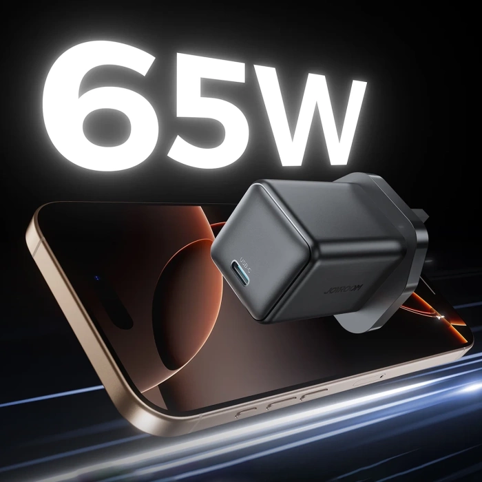 Joyroom JR-TCG18 65W Wall Charger 1 x USB-C (UK Plug) - Black