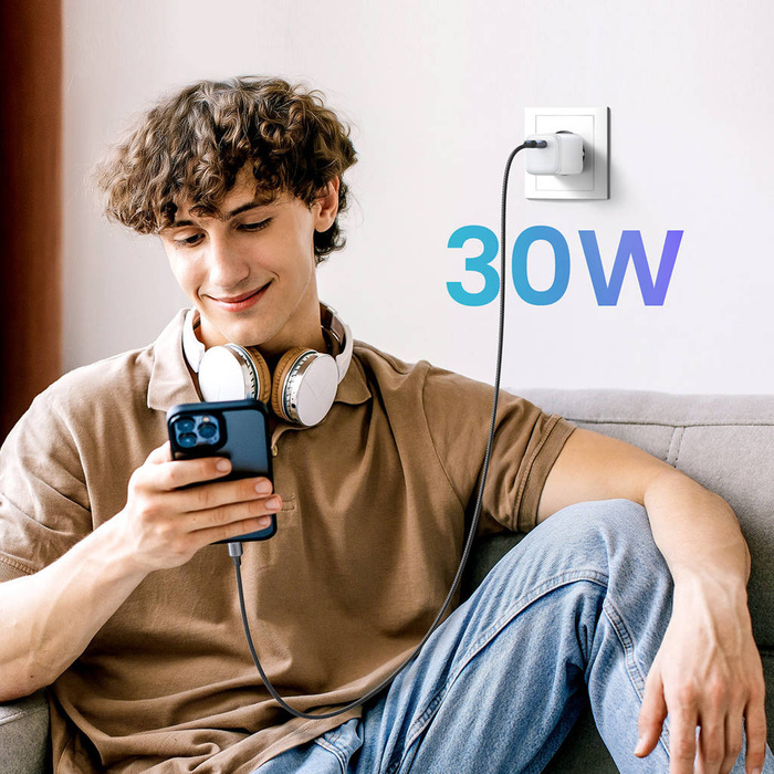 Alta velocità caricatore GaN USB C 30W PD Ugreen Nexode Mini - Bianco