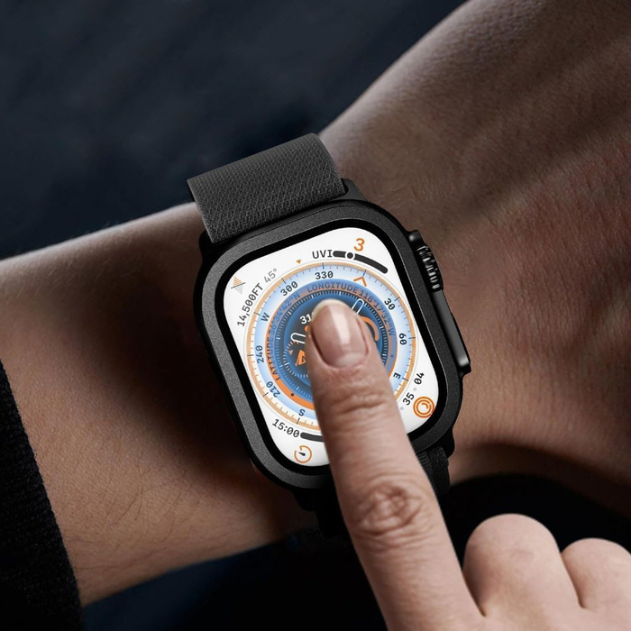 SZKŁO HARTOWANE TECH-PROTECT GLASS RING 2-PACK APPLE WATCH ULTRA 1 / 2 / 3 (49 MM) COSMIC ORANGE