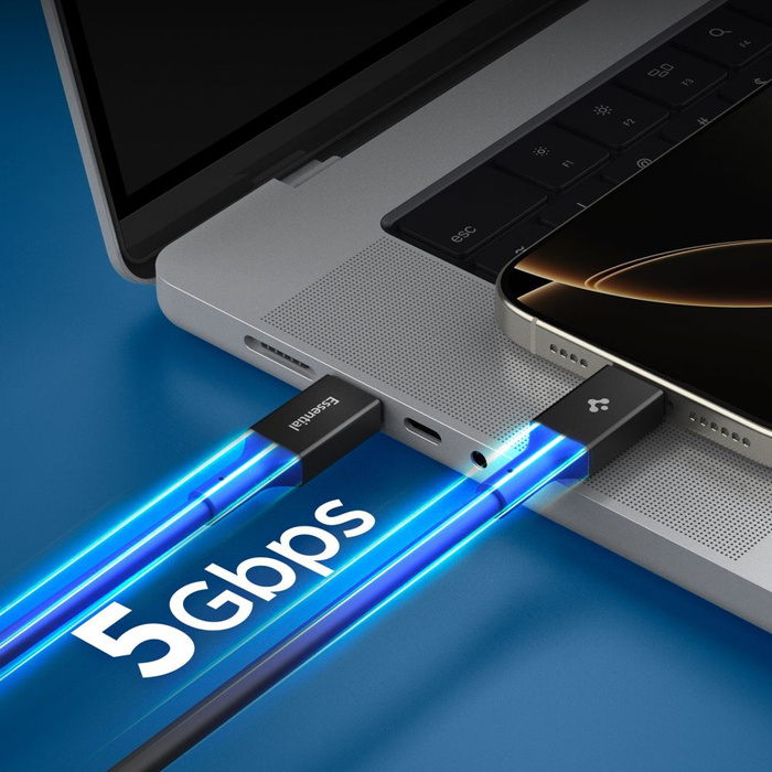 Spigen EB10020CC ESSENTIAL TYP-C KABEL 100W 200CM SCHWARZ