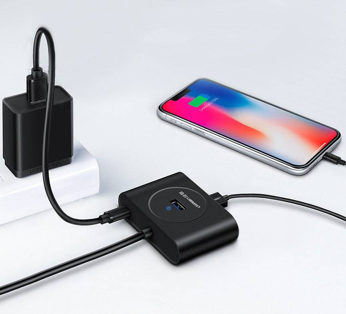 Ugreen HUB rozbočovač 4x USB 3.2 Gen 1 (1 m kabel) černý (CR113 20291)