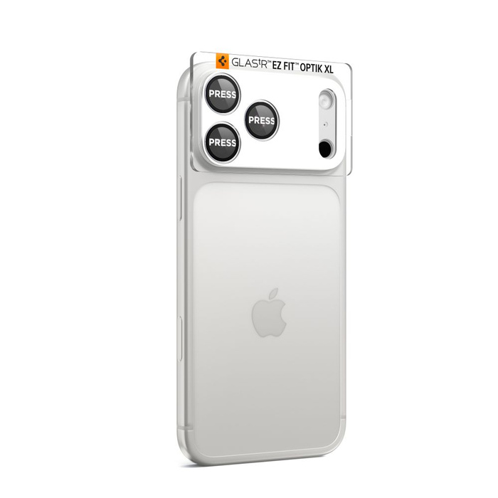 PROTECTOR DE CÁMARA Spigen OPTIK PRO XL GLAS.TR PROTECTOR DE CÁMARA "EZ FIT" IPhone 17 PRO PLATA