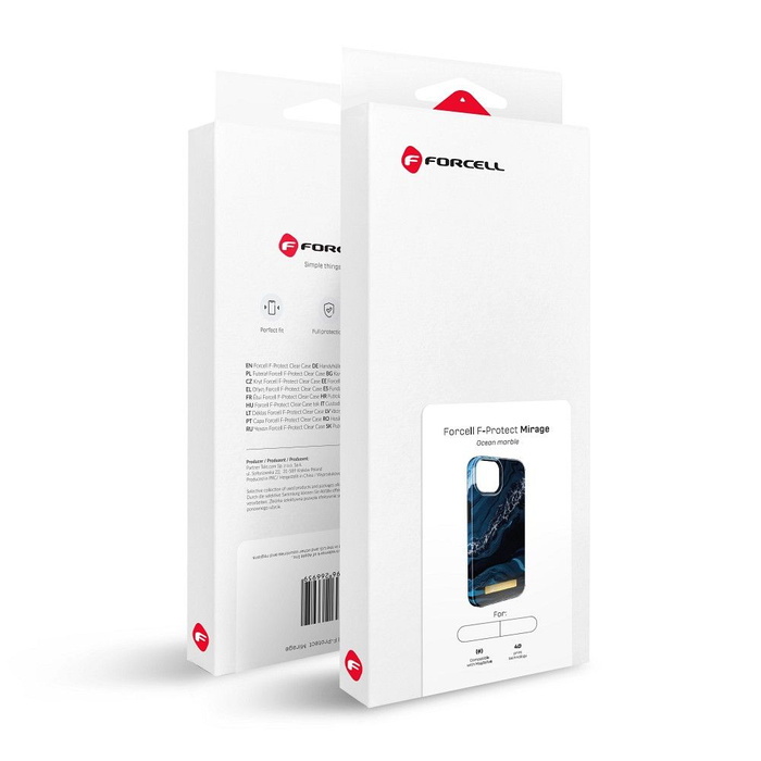 FORCELL F-PROTECT Mirage futerał kompatybilny z MagSafe do IPHONE 15 Plus ocean marble
