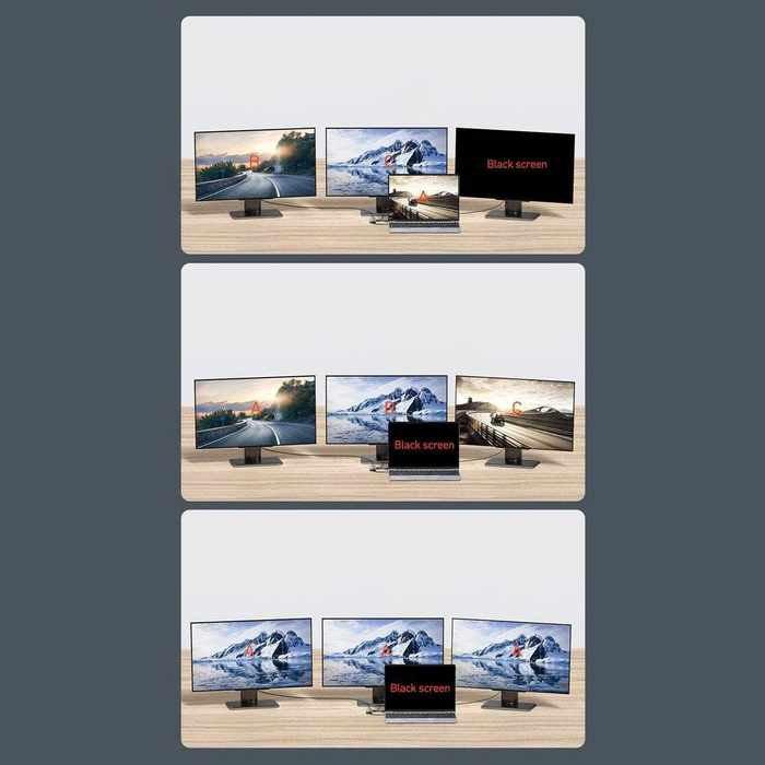 Baseus Metal Gleam 11in1 Multifunktions-HUB USB Typ C - 3x USB 3.2 Gen 1 5Gbps / USB Typ C PD 100W / 3,5 mm Miniklinke AUX / VGA Full HD 60Hz / 2x HDMI 4K 30Hz / TF und SD Kartenleser / RJ45 1Gbps grau (CAHUB-CT0G)