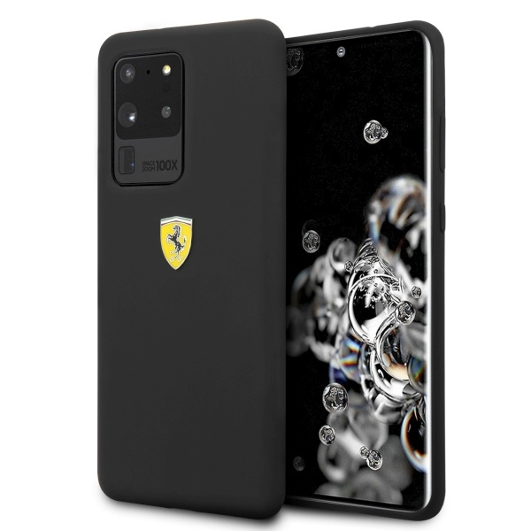 Puzdro FERRARI Samsung Galaxy S20 Ultra Silikónové čierne puzdro