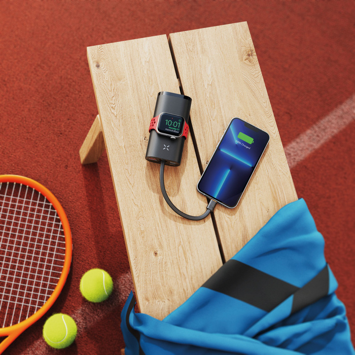 FORCELL F-ENERGY F10k1 powerbank kompatybilny z Apple Watch PD QC3.0 5A 22,5W 10 000 mAh czarny