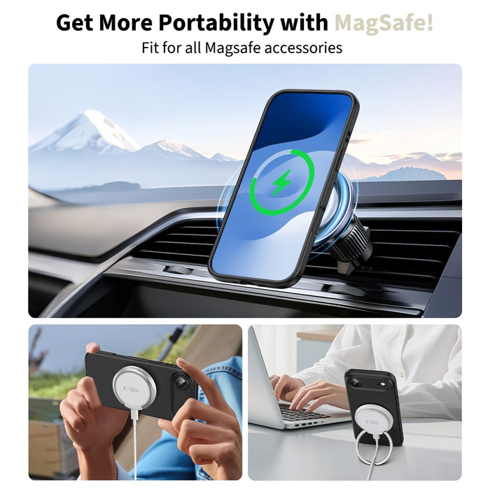 ETUI TECH-PROTECT IPHONE 17 AIR SILICONE MAGSAFE CZARNE