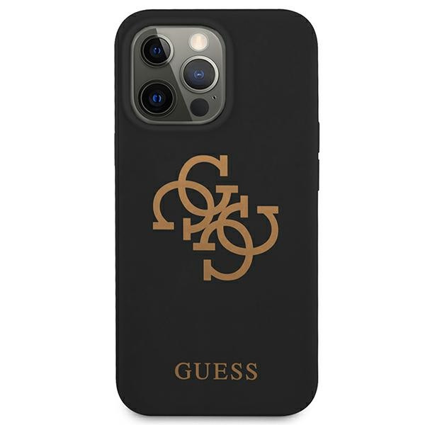 Case GUESS Apple iPhone 13 13 Pro Silicone 4G Logo Black Hardcase