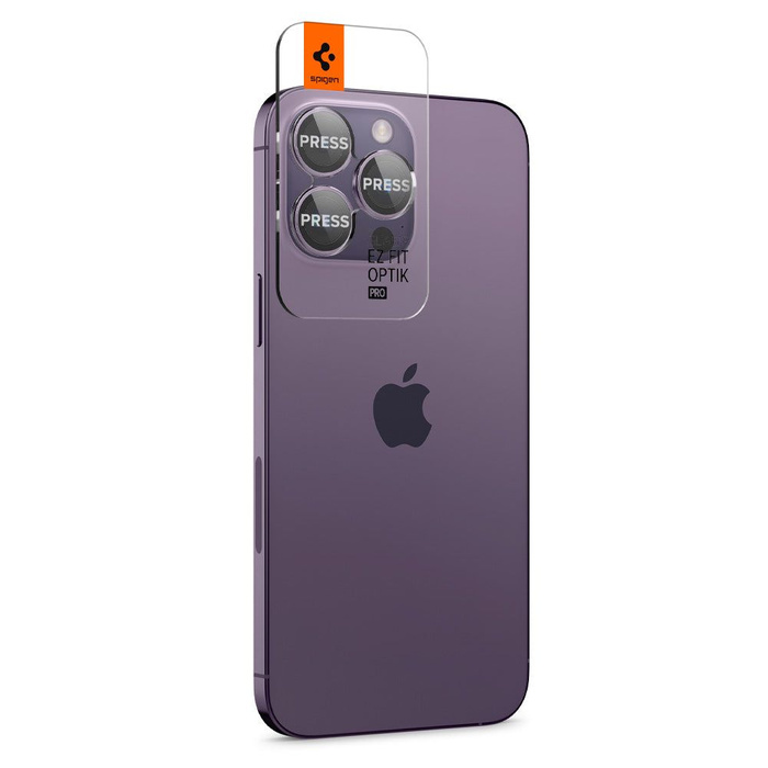 PROTECTOR DE CÁMARA Spigen OPTIK.TR "EZ FIT" PROTECTOR DE CÁMARA 2-PACK IPhone 14 PRO / 14 PRO MAX DEEP PURPLE