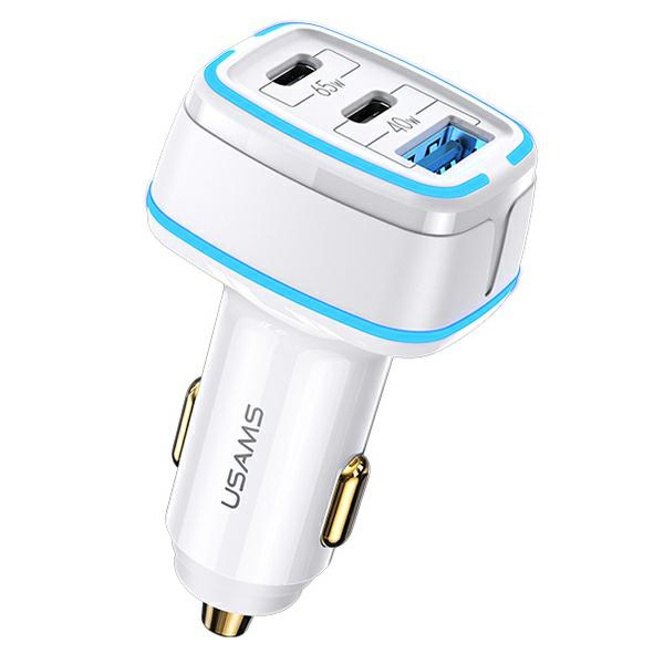 USAMS Self Charge. 2xUSB-C+1xUSB C24 105W Fast Charge white/white CC141TC02 (US-CC141)