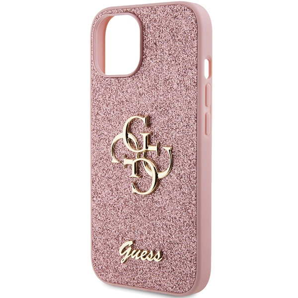 Funda Guess GUHCP15MHG4SGP iPhone 15 Plus 6.7" rosa/rosa durocase Glitter Script Big 4G Case