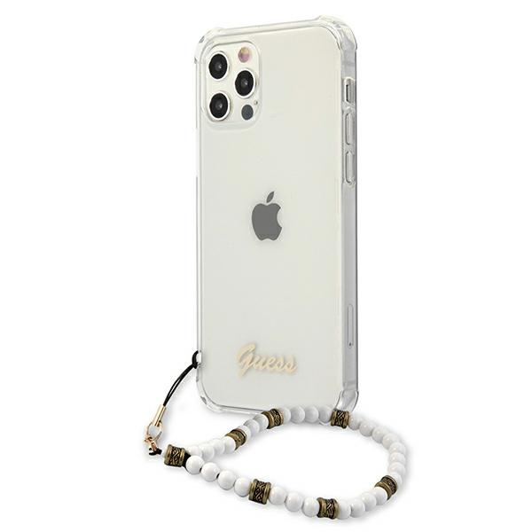 Hülle Guess Apple GUHCP12MKPSWH iPhone 12/12 Pro 6,1 „Transparent Koffer White Pearl CASE