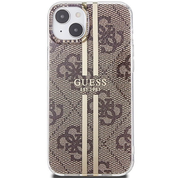 Etui Guess GUHCP15MH4PSEGW iPhone 15 Plus / 14 Plus 6.7" brązowy/brown hardcase IML 4G Gold Stripe Case