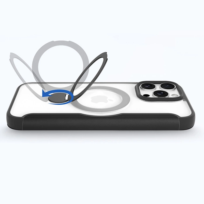 Dux Ducis Skin X Pro Hülle für iPhone 16 Pro mit MagSafe, Flip und Stand – Schwarz