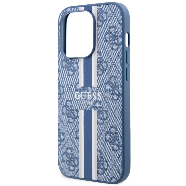 Case Guess GUHMP14LP4RPSB iPhone 14 Pro 6.1" blue/blue hardcase 4G Printed Stripes MagSafe Case