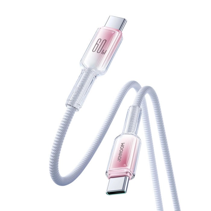Joyroom S-A42 Crystal-Clear Series 60W USB-C – USB-C-Kabel 1,2 m – Weiß