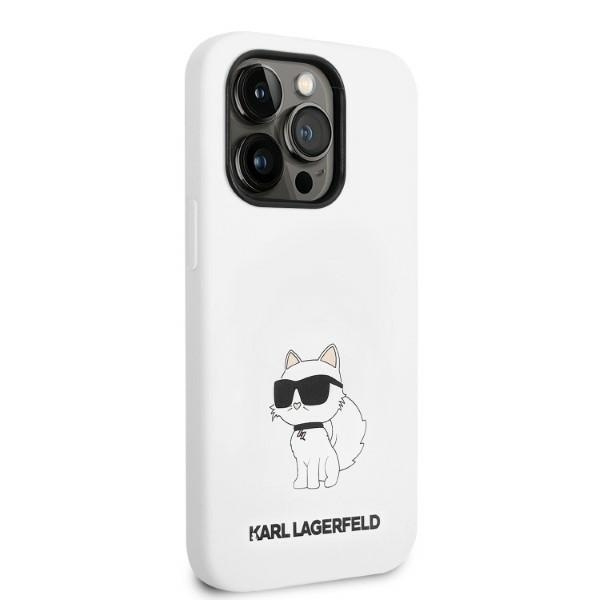 Etui Karl Lagerfeld Klhmp14xsnchbch Iphone 14 Pro Max 6,7" Hardcase Biały/white Silicone Choupette Magsafe Case